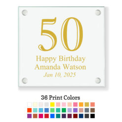 50 birthday number coaster customization