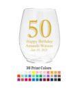 50 number plastic wine glasses