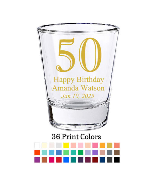50 number shot glass