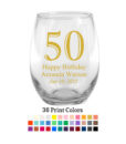 50 number custom wine glasses
