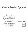 celebrate customization options