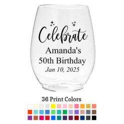 celebrate plastic wine glasses