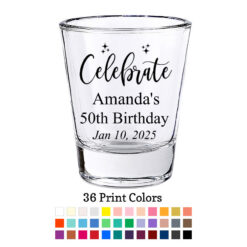 celebrate 50th birthday shot glass