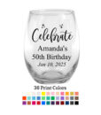 celebrate 50 the birthday wine glasses