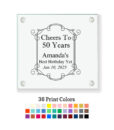 cheers to 50 years scroll coaster customization
