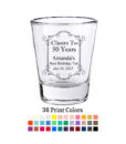 cheers to 50 years scroll shot glass