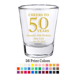 cheers to 50 years shot glass