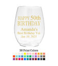 happy 50th birthday plastic wine glasses