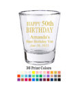happy 50th birthday shot glass