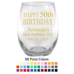 happy 50th birthday wine glasses
