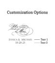 mr and mrs customization options