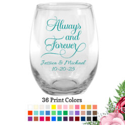 wedding wine glasses always and forever