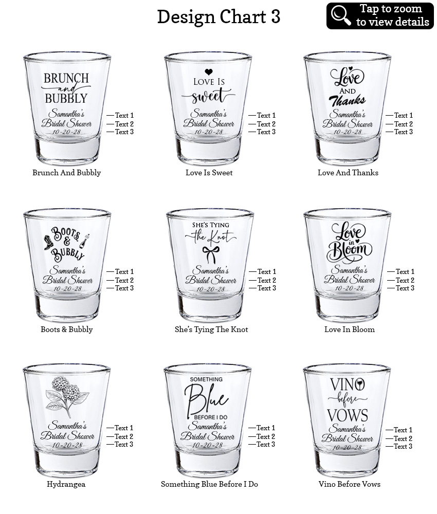 1.75 oz clear shot glass bridal shower favors design chart 3 1.75 oz clear shot glass bridal shower favors design chart 3