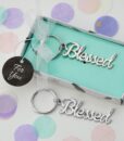 silver blessed key chain