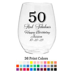 50 and fabulous plastic wine glass