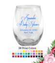 baby shower name script wine glasses
