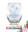 baby shower wine glass baby whale