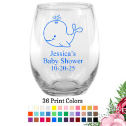 baby shower wine glass baby whale