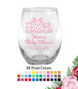 baby shower wine glass cute woodland creatures
