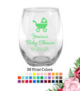 baby shower wine glass favors stroller