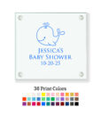 baby whale baby shower glass coasters