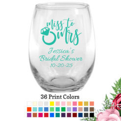 bridal shower favors wine glass miss to mrs