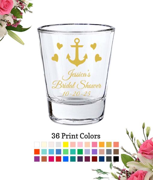 bridal shower shot glasses anchor