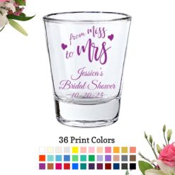 bridal shower shot glasses from miss to mrs