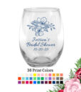 bridal shower wine glasses floral