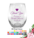 bridal shower wine glasses thank you