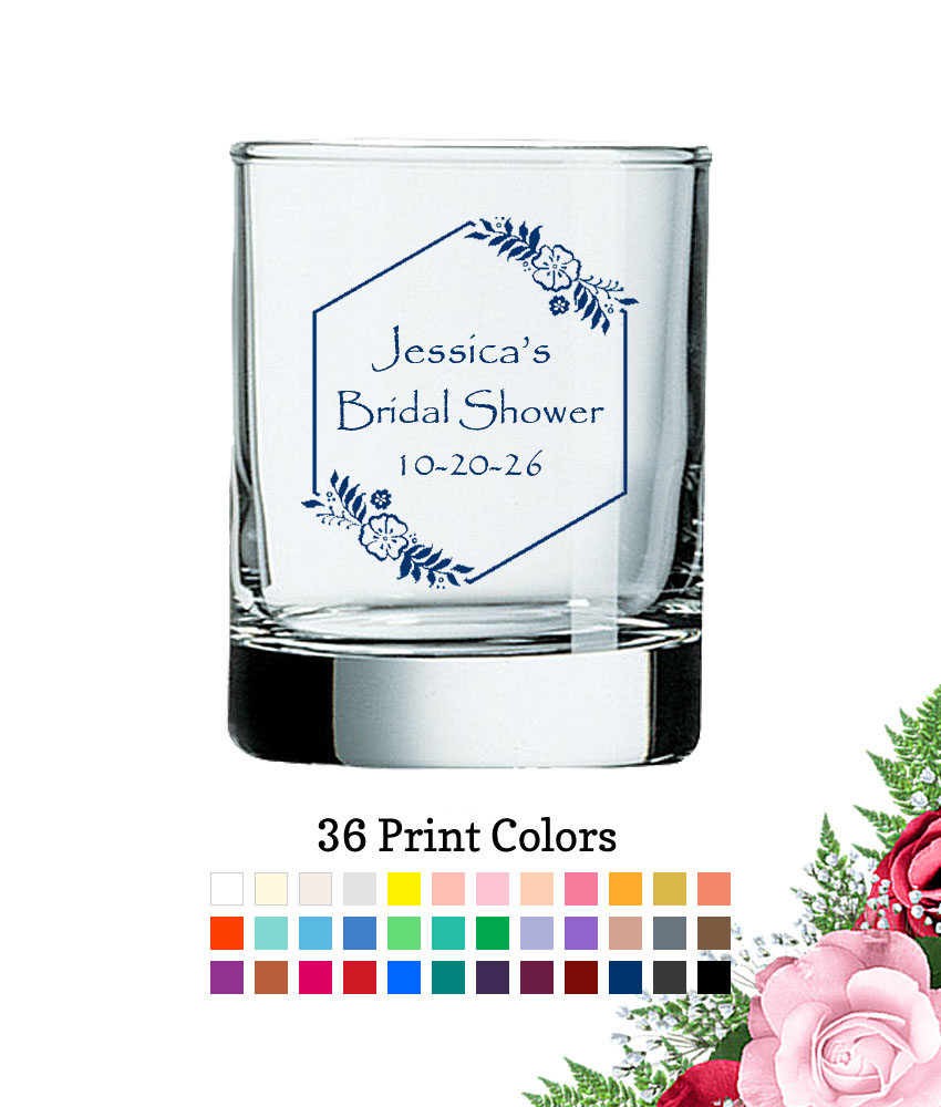 floral border votive shot glass