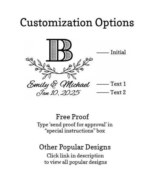 leaf monogram customization option free proof