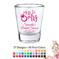 miss to mrs bridal shower favors shot glasses 1.75 oz