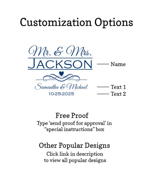 mr & mrs name customization options free proof
