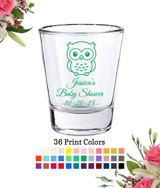 shot glasses baby shower baby owl
