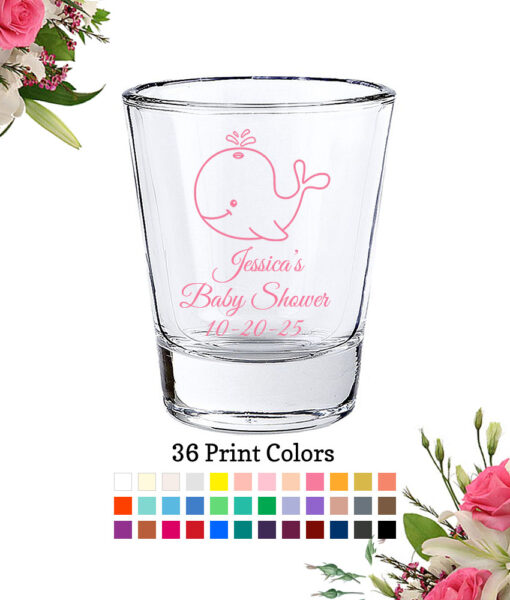 shot glasses baby shower baby whale
