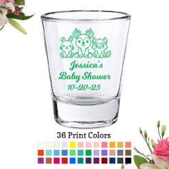 shot glasses baby shower cute woodland creatures