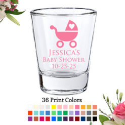 shot glasses baby shower favor stroller