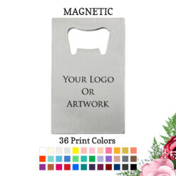 silver magnetic credit card bottle opener your logo