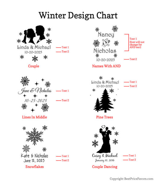 winter wedding screen print design chart