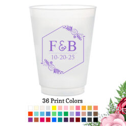 2 initial monogram floral box frosted flex cup