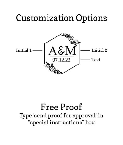 2 initials monogram customization option free proof