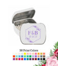 2 nitial monogram floral box white mint tin