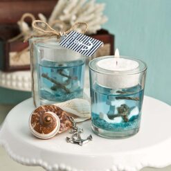 Nautical Themed Gel Candle Holder With Anchor Design