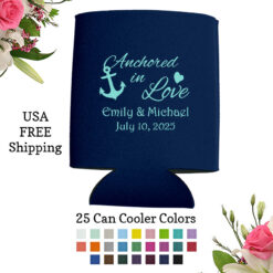 anchored in love wedding can cooler favors