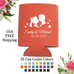 couple wedding can cooler favors