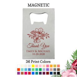 floral silver credit card bottle opener