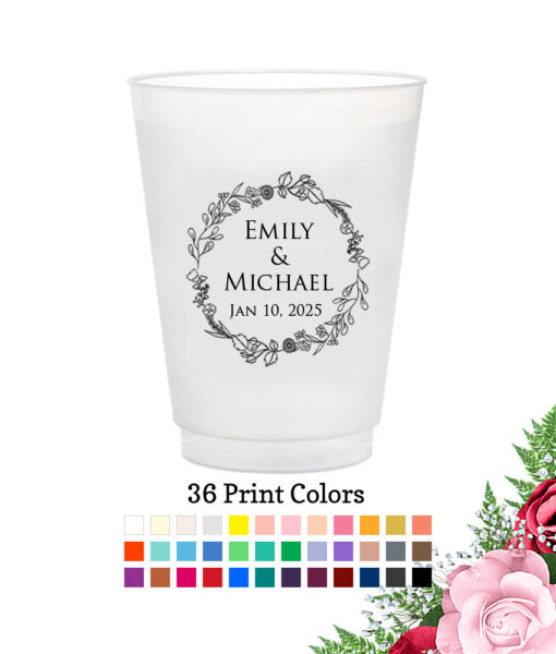 floral wreath frosted flex cup