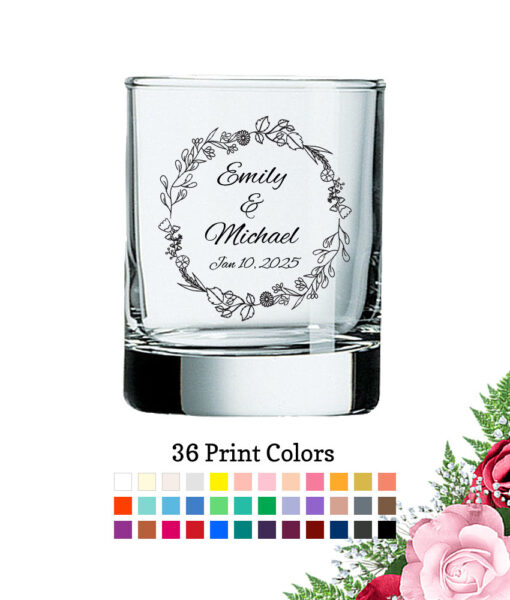 floral wreath votive shot glass