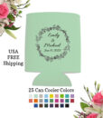 floral wreath wedding can cooler